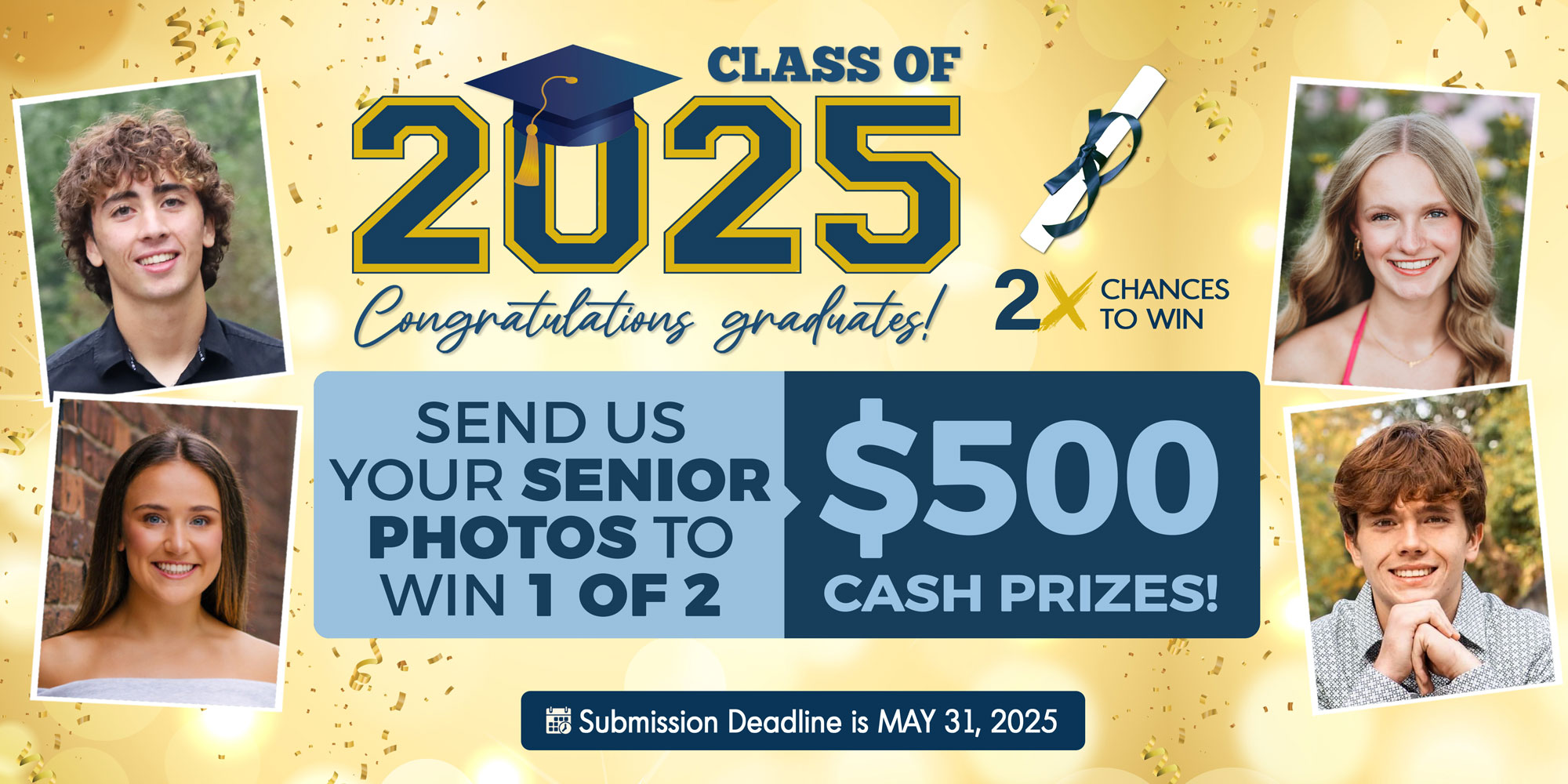 Submit your senior photo for a chance to win $500!
