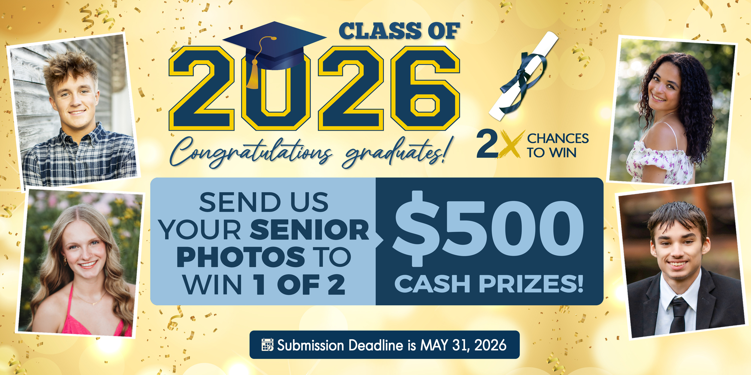 Submit your senior photo for a chance to win $500!